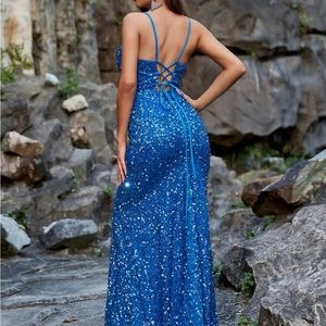 Blue Sequins BodyCon Dress